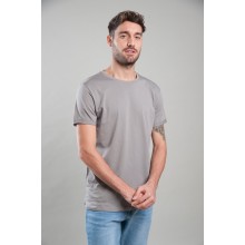 T-shirt Girocollo con Manica con Risvolto - Vesti
